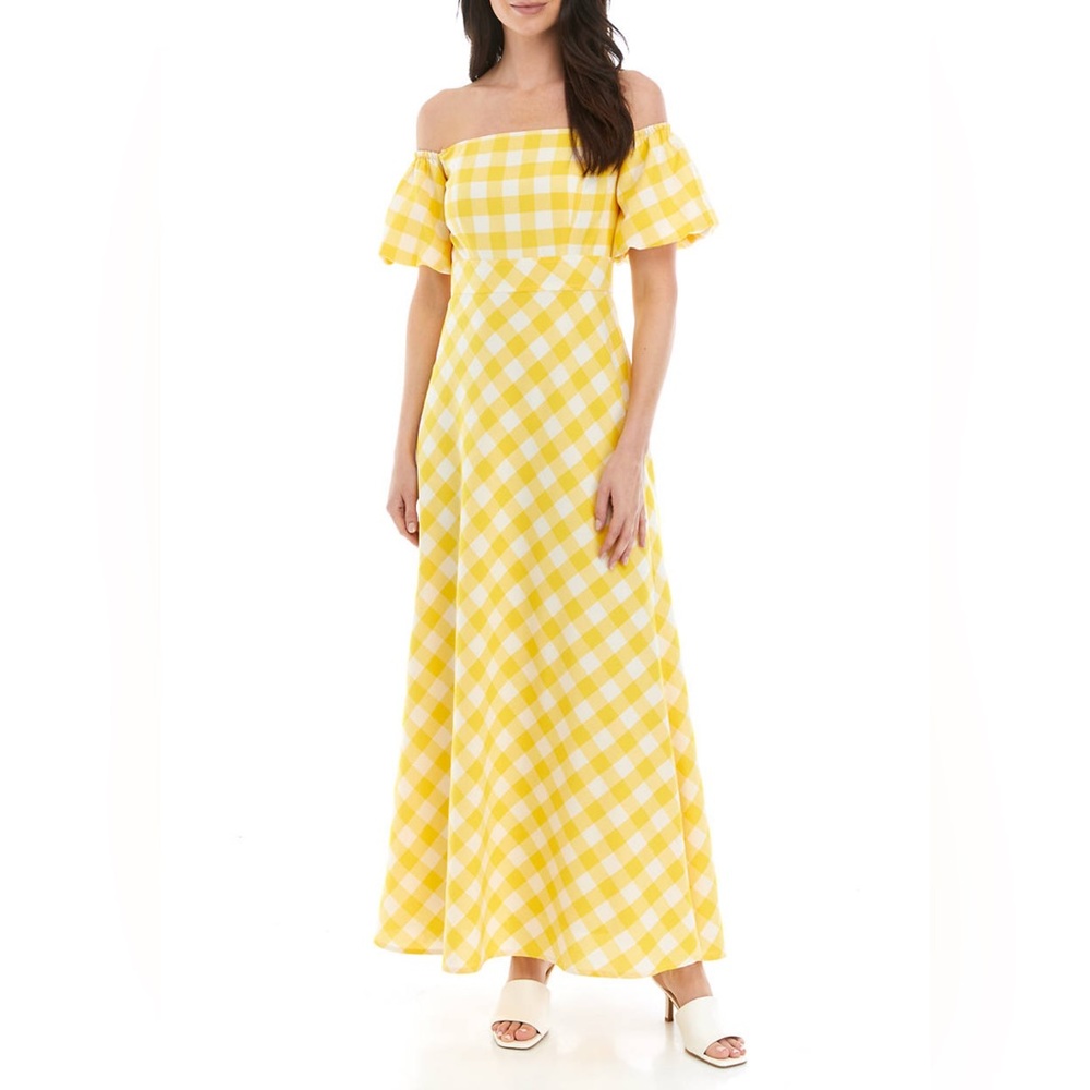 Yellow Gingham Maxi Dress